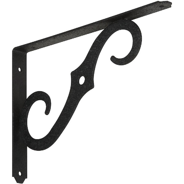 National 152 10 In. D. x 7 In. H. Black Steel Ornamental Shelf Bracket/Plant Hanger N229450 - main